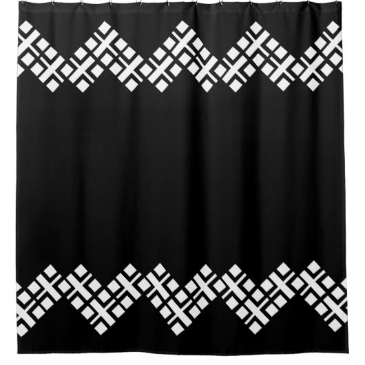 Zwart en wit douchegordijn (Voorkant)