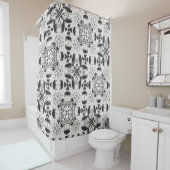 Zwart en wit douchegordijn (In situ)