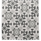 Zwart en wit douchegordijn (Voorkant)