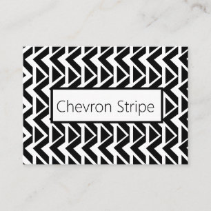 Zwart en wit driehoek chevron streep visitekaartje