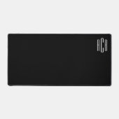 Zwart en wit drieletterig monogram bovenhoek bureaumat (Voorkant)