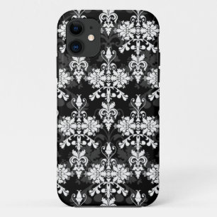 Zwart en Wit Dubbel Damast Case-Mate iPhone Case