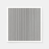 Zwart en wit dunne pinstripes servet (Voorkant)