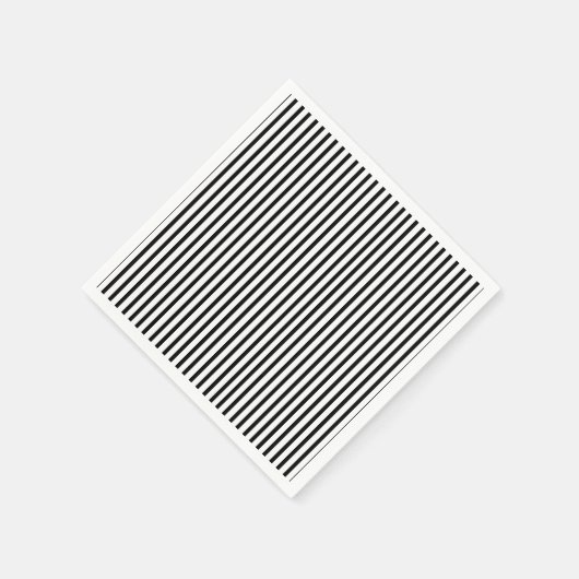 Zwart en wit dunne pinstripes servet (Hoek)