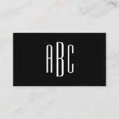 Zwart en wit eenvoudig drieletterig monogram visitekaartje (Voorkant)