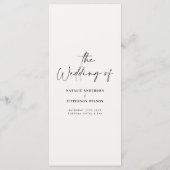 zwart en wit eenvoudig elegant schrift voor heren menu (Achterkant)