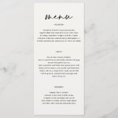 zwart en wit eenvoudig elegant script bruiloft voo menu (Voorkant)