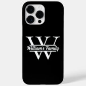 Zwart en Wit | Eenvoudig familienaammonogram Case-Mate iPhone Case (Achterkant)