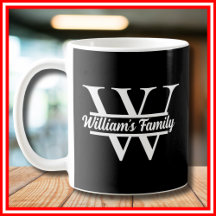 Zwart en Wit | Eenvoudig familienaammonogram