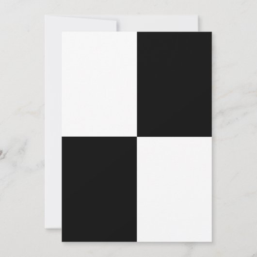 Zwart en wit Eenvoudig Minimale Kathodewwedstrijd Kaart (Achterkant)