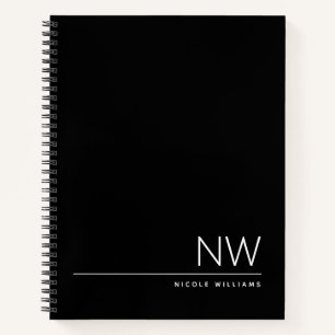Zwart en Wit Eenvoudig Minimalistisch Ontwerp Notitieboek
