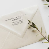 Zwart en wit eenvoudig modern adres rubberstempel