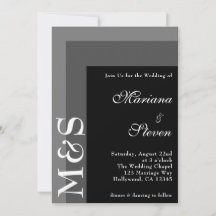 Zwart en Wit Eenvoudig Modern Chique Schrift Huwel