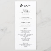 Zwart en Wit Eenvoudig Modern Minimalistisch Huwel Menu (Voorkant)