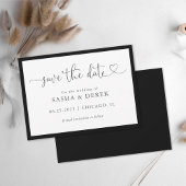 Zwart en wit Eenvoudig Modern sparen de Datum Save The Date