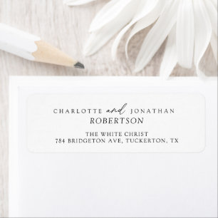 Zwart en wit Eenvoudig modern terugkeeradres Etiket