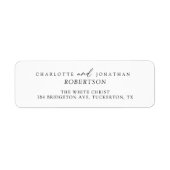 Zwart en wit Eenvoudig modern terugkeeradres Etiket (Voorkant)