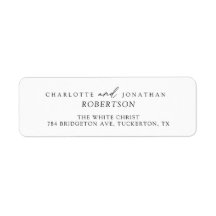 Zwart en wit Eenvoudig modern terugkeeradres