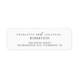Zwart en wit Eenvoudig modern terugkeeradres Etiket