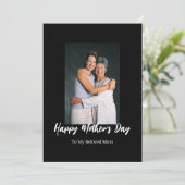 Zwart en wit eenvoudig Moederdag groet van ROE Kaart (Staand voorkant)