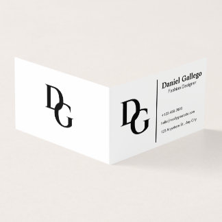 Zwart En Wit Eenvoudig Monogram Persoonlijke Vouwk Kaart