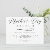 Zwart en Wit Eenvoudig Script Moederdag Brunch Kaart (Staand voorkant)