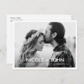 Zwart en wit Eenvoudig sparen het Briefkaart 2 van (Voorkant / Achterkant)