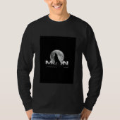 Zwart en wit eenvoudig Wolf en Maan T-shirt (Voorkant)