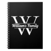 Zwart en Wit | Eenvoudige familienaam Monogram Notitieboek (Voorkant)