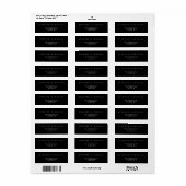 Zwart en Wit Eenvoudige Naam Adres Bruiloft Etiket (Full Sheet)