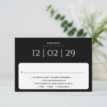 Zwart En Wit Eenvoudige Speciale Datum Huwelijk