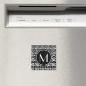 Zwart en wit - Eigenaren Gepersonaliseerd Monogram Magneet (Insitu (Vaatwasser))
