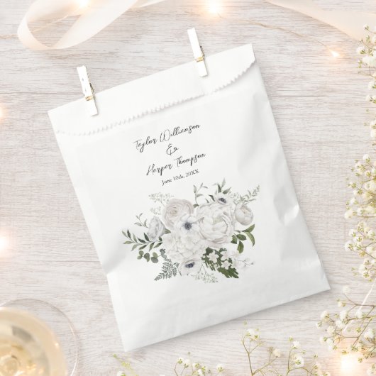 Zwart en wit Elegant Bloemboeket Modern Bedankzakje (Geknipt)