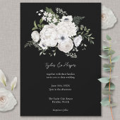 Zwart en wit Elegant bloemboeket modern Kaart