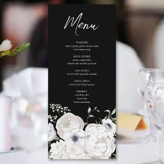 Zwart en wit Elegant bloemstuk modern Menu