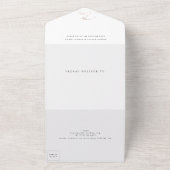 Zwart en Wit Elegant Eenvoudig Roze Goud Bruiloft All In One Uitnodiging (Buitenkant)