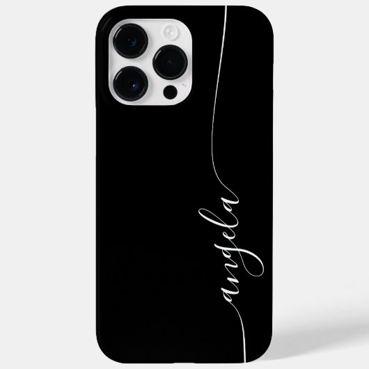 Zwart en Wit Elegant Glam Handtekening Case-Mate iPhone Case (Achterkant)