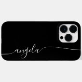 Zwart en Wit Elegant Glam Handtekening Case-Mate iPhone Case (Achterkant (horizontaal))