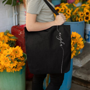 Zwart en wit Elegant Glam Handtekening Tote Bag