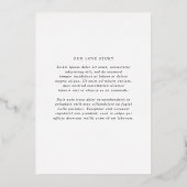 Zwart en wit elegant klassiek huwelijk folie uitnodiging (Achterkant)