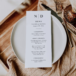 Zwart en wit elegant klassiek trouwmenu