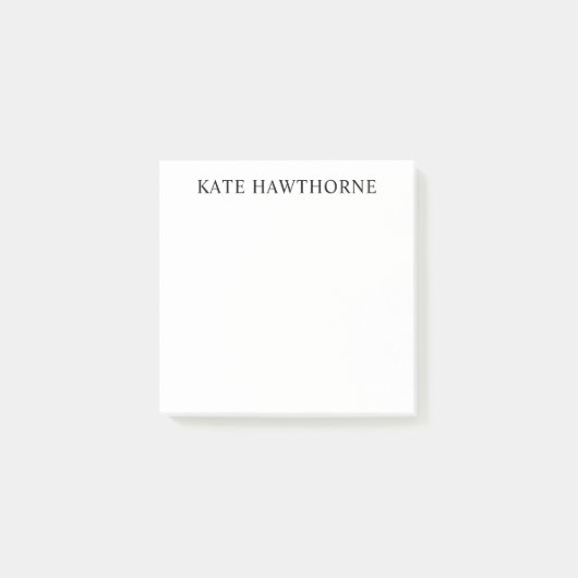 Zwart en Wit Elegant Minimalistisch Post-it® Notes (Voorkant)