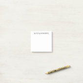 Zwart en Wit Elegant Minimalistisch Post-it® Notes (Op bureau)
