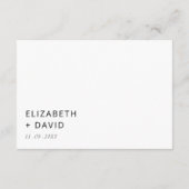 Zwart en Wit Elegant Modern Minimalistisch Huwelij Informatiekaartje (Achterkant)