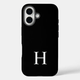 Zwart en Wit Elegant Modern Minimalistisch Monogra iPhone 16 Hoesje