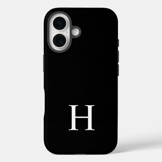 Zwart en Wit Elegant Modern Minimalistisch Monogra Case-Mate iPhone Case (Achterkant)