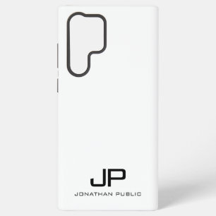 Zwart En Wit Elegant Modern Minimalistisch Monogra Samsung Galaxy Hoesje