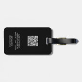 Zwart en Wit Elegant Modern Monogram Bagagelabel (Achterkant horizontaal)