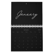 Zwart en Wit Elegant Modern Schrift 2026 Kalender (Jan 2027)