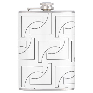 Zwart en Wit Elegant Trendy Geometrisch Patroon Heupfles